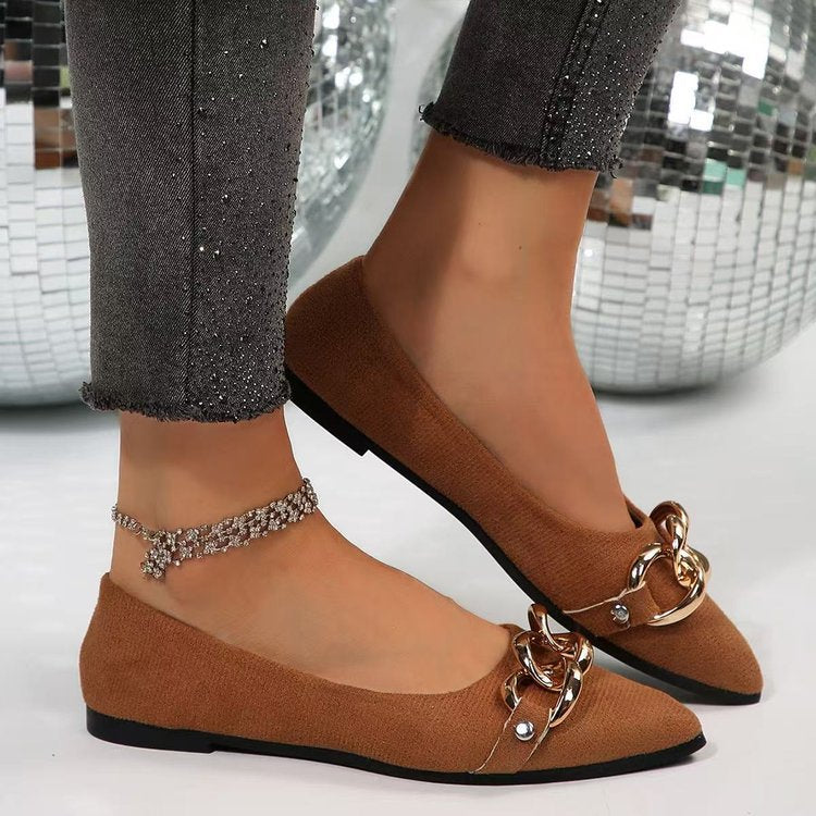 Exportplus size pointed toe flats women's flats shoes spring & fallnew arrival fairy shoes easiest for matchflats soft leather soft bottom doudou shoes