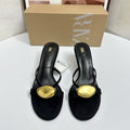 Za summer new arrivals 2025: women's round-toe heeled sandals with metal buckle strap detail and open back – stylish ankle strap sandals