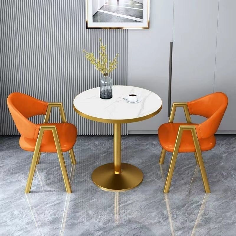 Nordic style negotiation table and chair combination, simple small apartment, milk tea balcony casual small round table, balcony tea table and chair