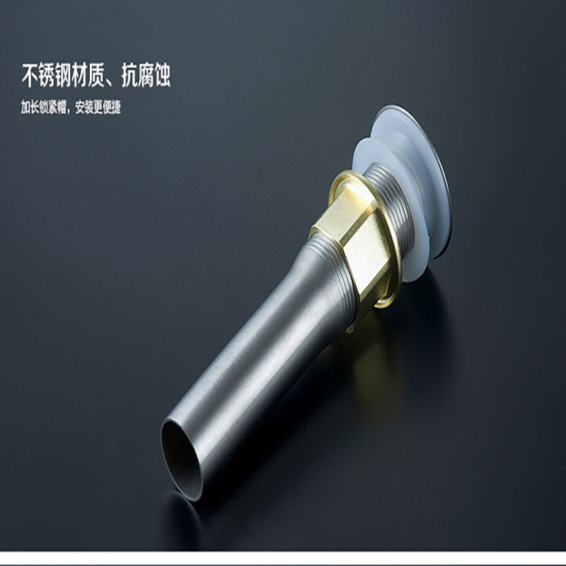 陶瓷盆下水管不锈钢翻板下水器洗脸盆台盆面盆防臭排水管带溢水口