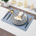 White threaded table setting set