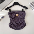 Sense of designniche stylestereo flower age reduction camisole women's pure desire sexy hot girl outwearshortcrop toptops