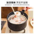 New arrival medical stone non-stick small milk pot with oven mitts wooden handle korean stylefor home frying pan wok stone color flats pot wholesale