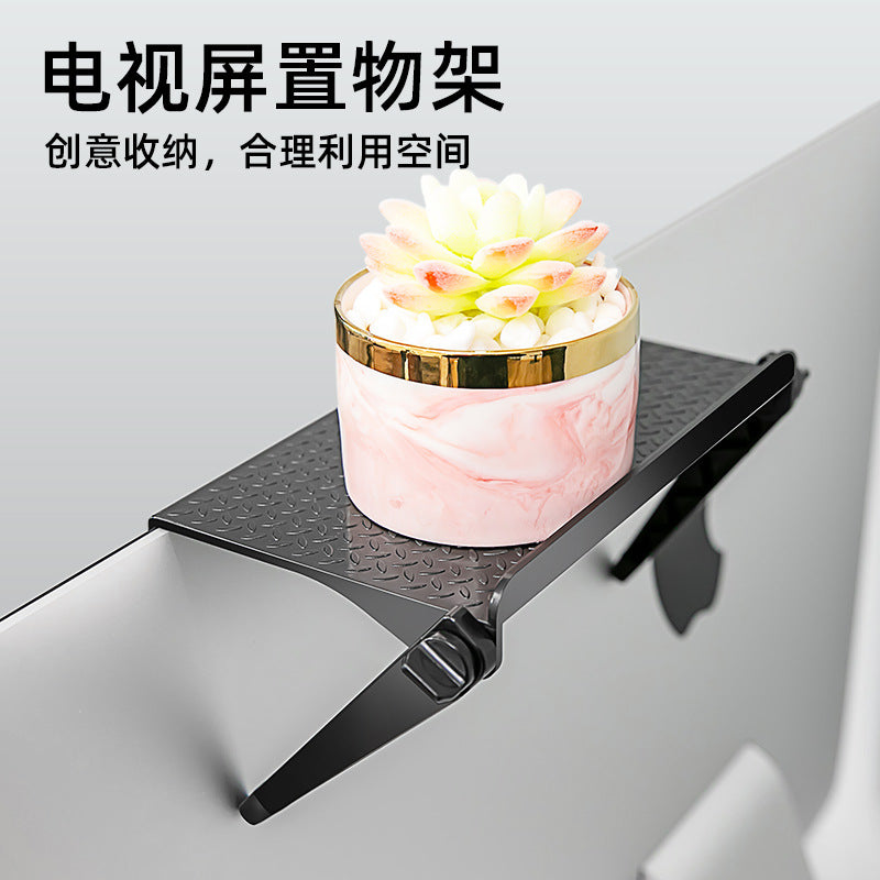 No punching computer monitor rack desktop plastic storage rack home TV set-top box router bracket