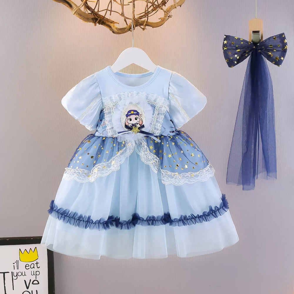 Baby girl sweet melody cake dress - new summer collection: short-sleeve mesh cute princess dress - wholesale available
