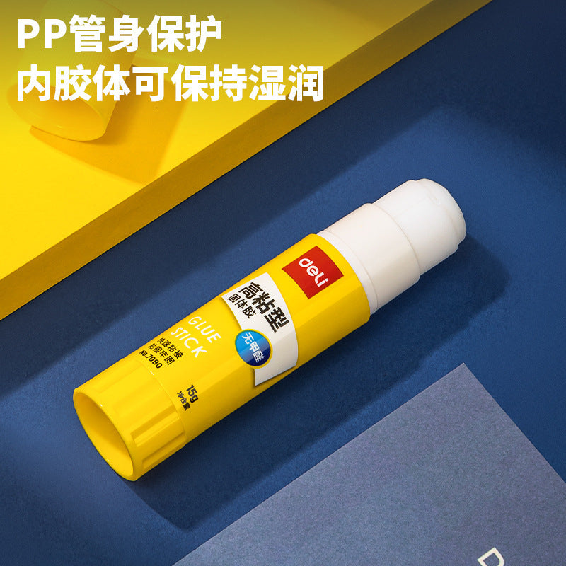 Deli 7090 solid glue high viscosity 15g glue stick, bonded solid glue student glue office stationery wholesale