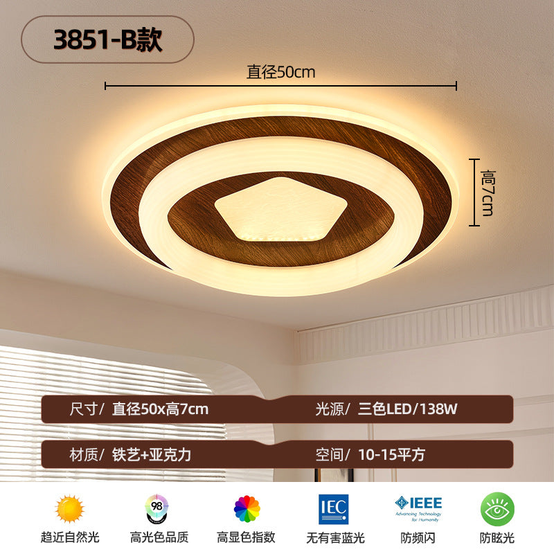 Zhongshan Lighting Living Room Lights Lobby Aisle Middle Ancient Walnut Color New Chinese Restaurant Chandelier Bedroom Ceiling Light