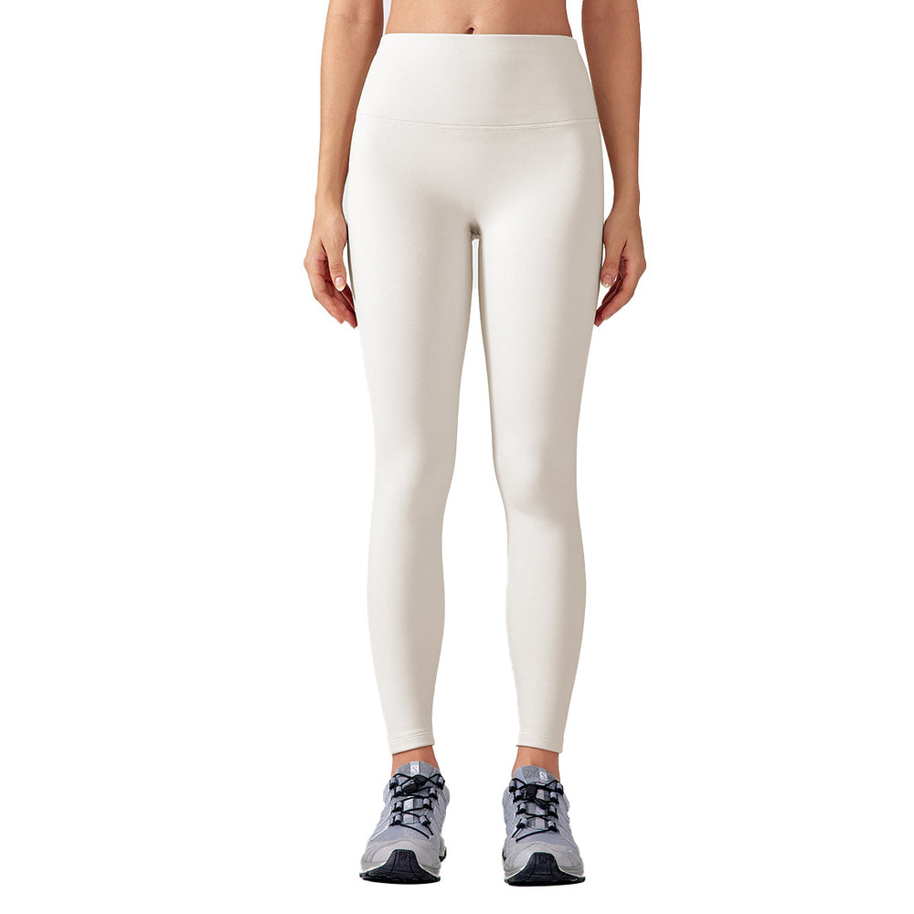 Fall and winter peach butt nude yoga pants women's outwear high waist elastic tight pants fleece-lined sports nine-point pants daw196