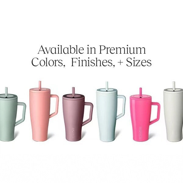 40oz jumbo ice cup 304 stainless steel with straw thermos cup outdoor portable handle car cup