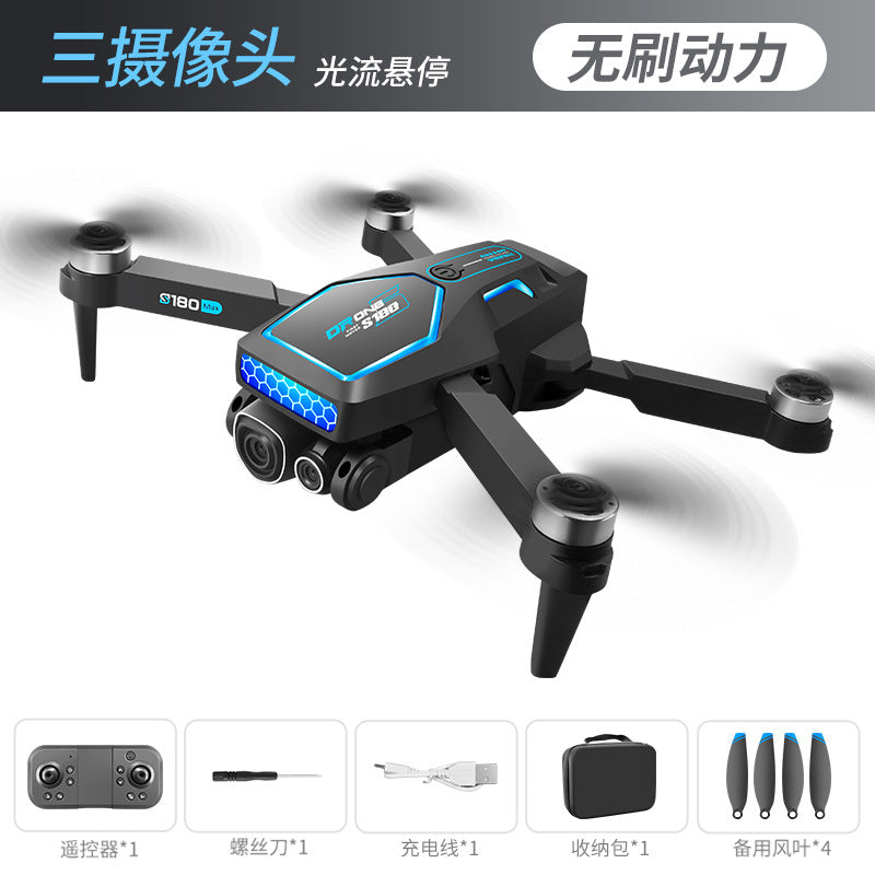 S180 drone: brushless motor, extended flight time, esc, hd camera, optical flow positioning, obstacle avoidance, remote control aircraft