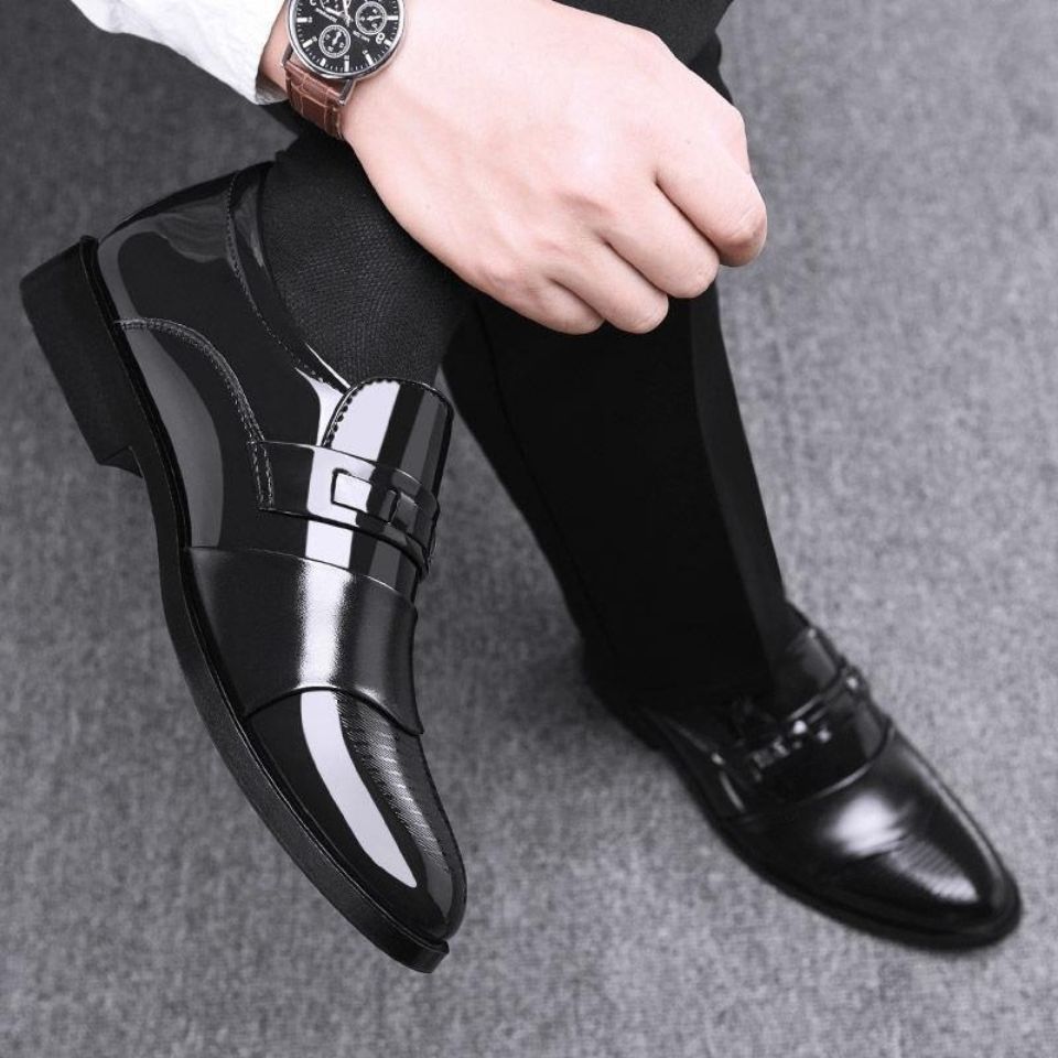Tiktok viral new men's formal leather shoes - business casual, fashionable pointed toe slip-ons - dropshipping available