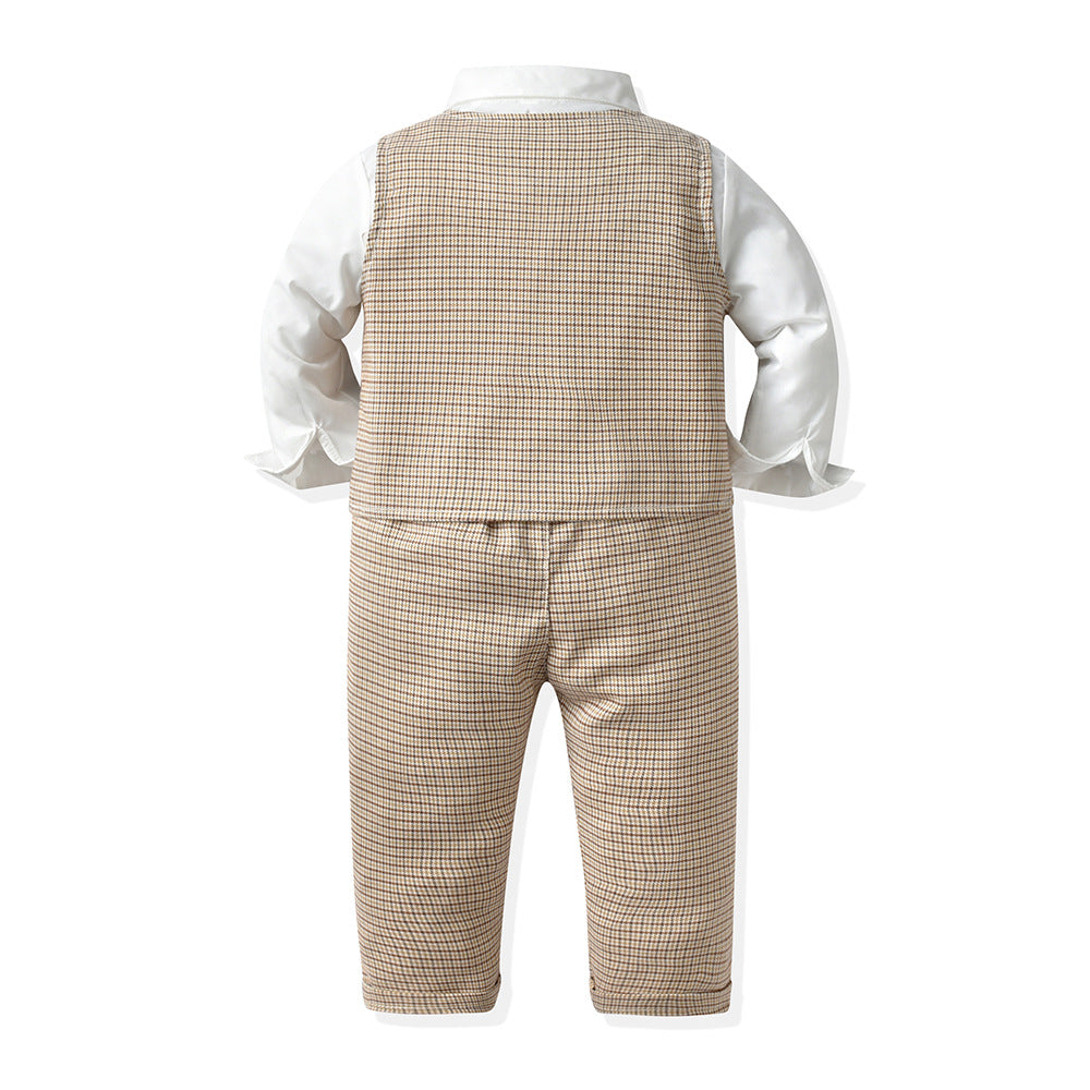Kids suit suit handsome boy flower boy vest dress male baby first birthday birthday medium large child suit fall and winter