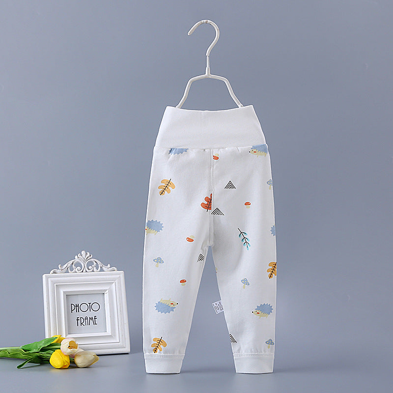 Baby high waist long johns pure cotton men's and women's children's baby spring & fall single open pants newborn kids open crotch pants