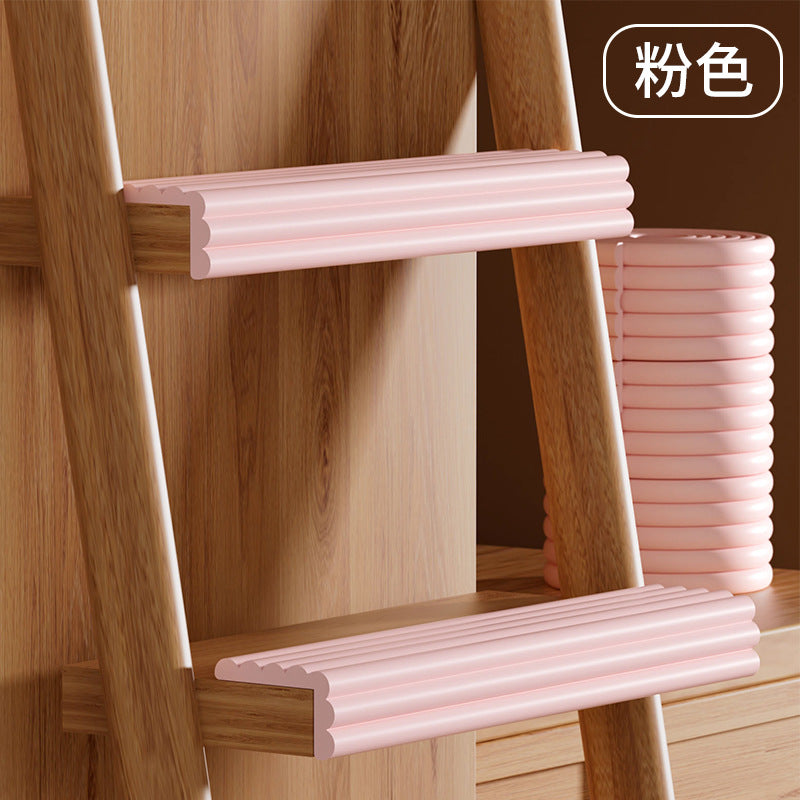 Student dormitory bunk bed stair tread pads - no adhesive required, multi-functional corner soft pack, anti-collision strips, protective and non-slip