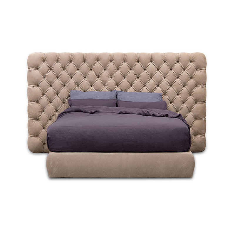 Italian normcore pull-button widescreen bed frenchretroclassy master bedroom bed large apartment floor-standing 1.8m double wedding bed
