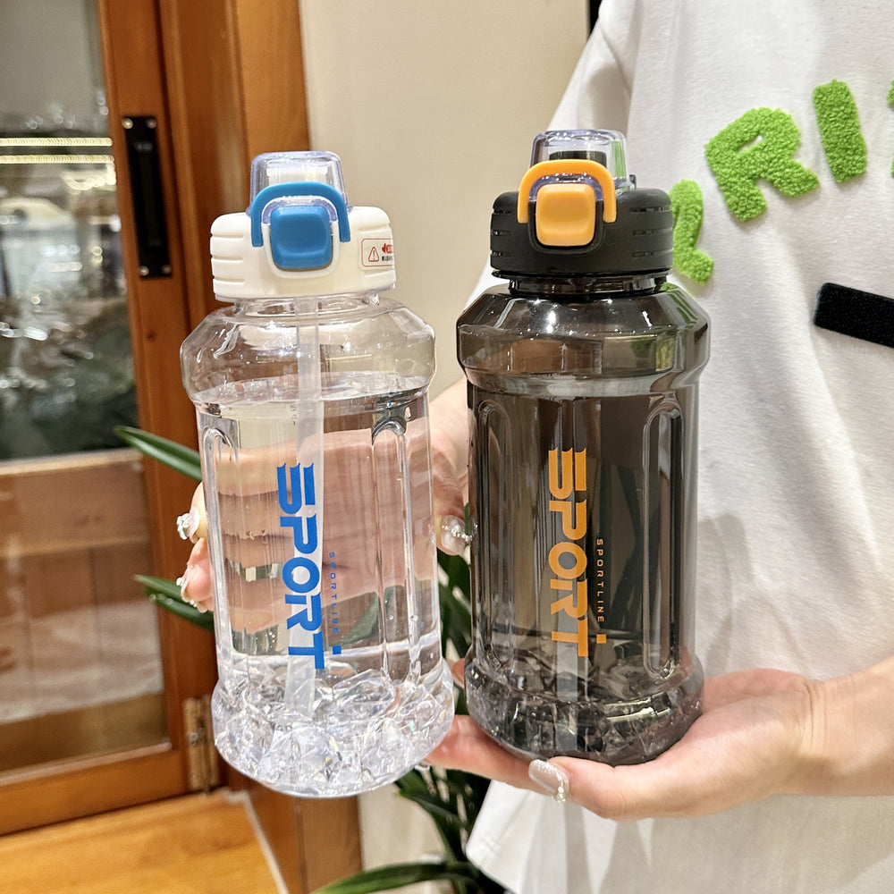 Summer sports water cup large capacity water bottle outdoor portable men's and women's plastic cup space cup ton ton bucket big belly cup