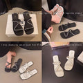 Summernew arrival sandals and slippers women's fashion fairy style home indoor non-slipoutwearfrenchcut outflats one-piece slippers