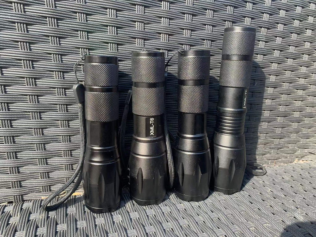 Cross-border telescopic zoom strong light flashlight household outdoor night fishing night riding easy to carry strong light flashlight