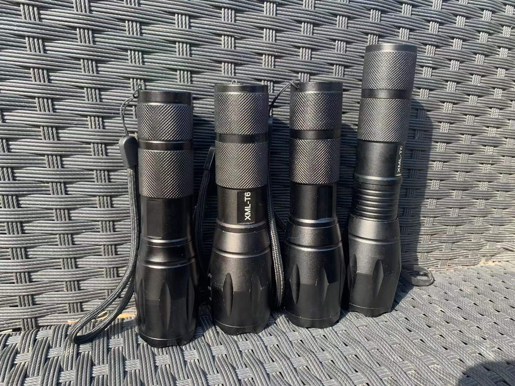 Cross-border telescopic zoom strong light flashlight household outdoor night fishing night riding easy to carry strong light flashlight