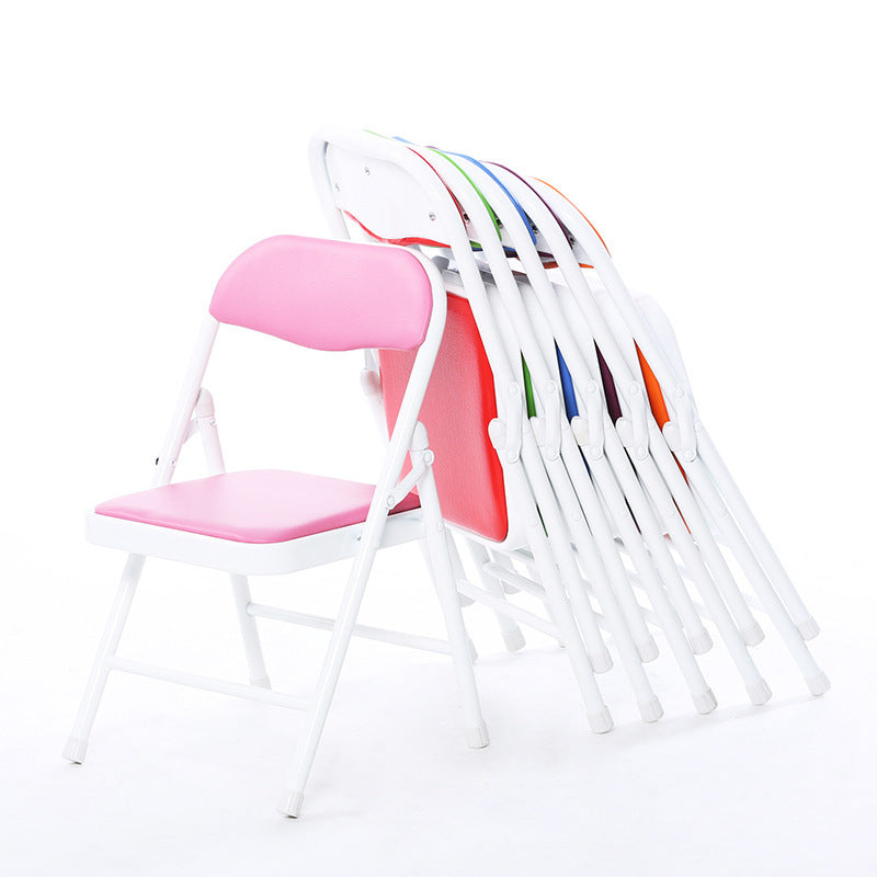 Children's small folding chair Solomon folding stool Children's back chair Kindergarten seat Metal portable chair