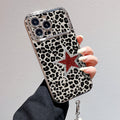 Suitable for iphone 16 glitter pink leopard print phone case apple 17 with beaded chain high-end full cover soft case