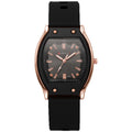 New arrival tweed style wine barrel square women's silicone watch high-looking women's watch student women's niche style quartz watch