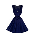Korean style u-neck sleeveless knitted floral dress - women's 2026 summer new arrival, slim fit, figure-flattering, elegant a-line dress for work and casual wear
