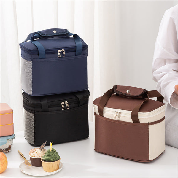 Thermal insulation bag, lunch box bag, large capacity, portable bag with rice, office worker, thickened aluminum foil, portable lunch box bag.