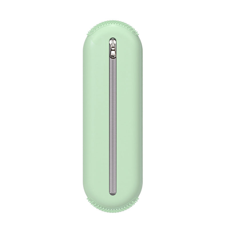 Silicone makeup brush with mirror Storage bag Portable dust-proof travel bag Vertical waterproof makeup brush Cleaning kit