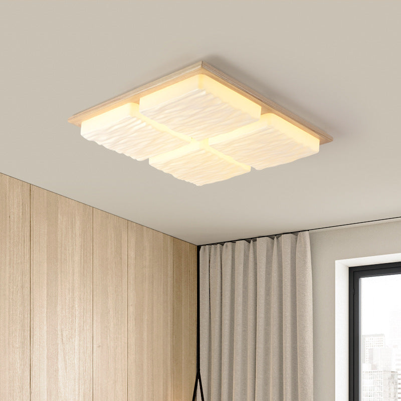 Living room main light Japanese style bedroom light wabi-sabi wind ceiling light log wind lighting atmospheric hall light cream wind lighting