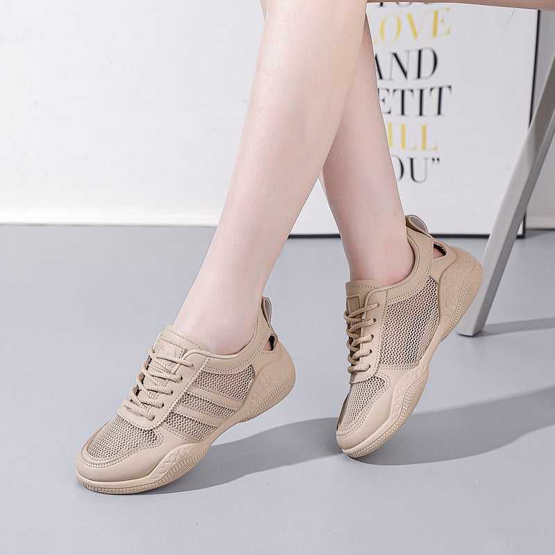 Mesh hollow-out white sneakers - student style, new spring/summer 2025 collection, flat, breathable casual shoes, street style g8992
