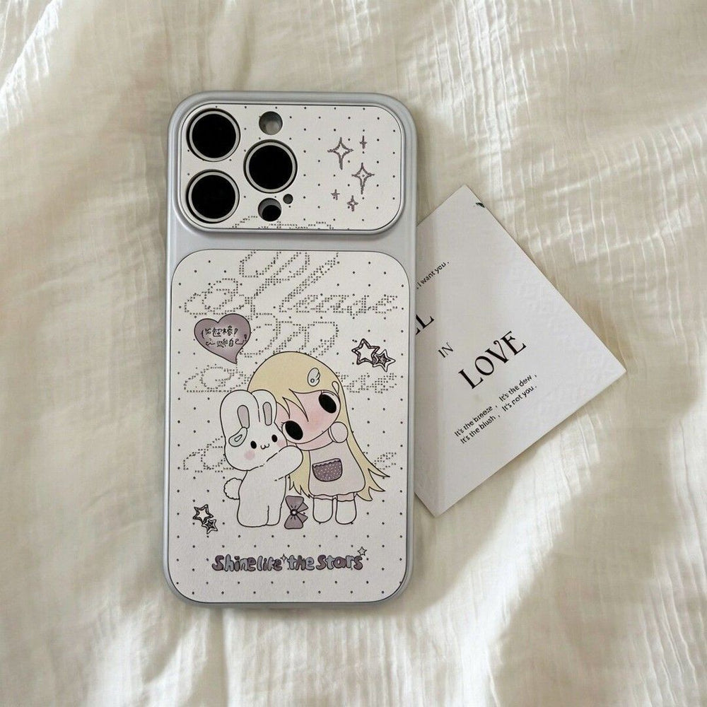 Star blonde girl smart compatible apple iphone 17 case, drop-proof full coverage iphone 16 sticker style soft case