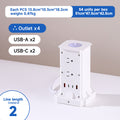 Us 110v usb multi-port pd fast charging power strip with dual-sided outlets and extension cord