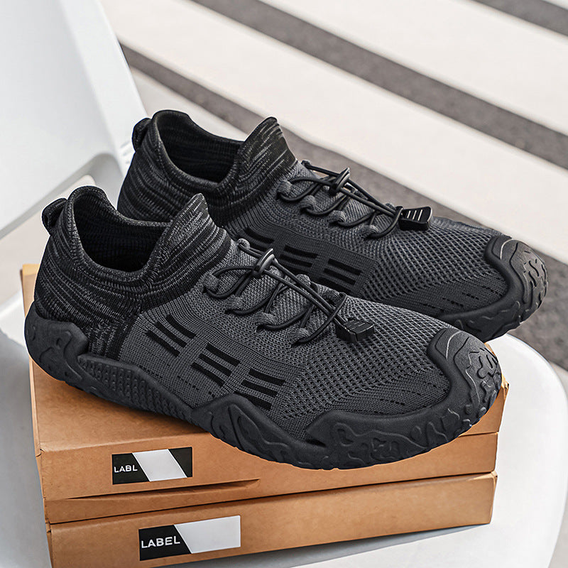 Men's shoes 2026 summer new casual shoes flyknit mesh athletic shoes breathable lightweight men's student running shoes
