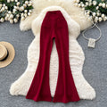 Petiteshigh waistslimming look slightly flared pants women's autumn winterwork clothing style drape casual pants silmeasiest for matchstraight-leg pants
