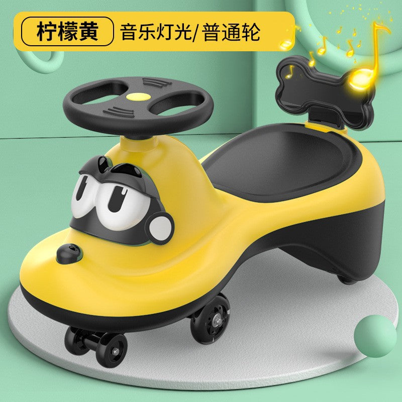 Kids' twist and go ride-on car - ages 1-3, suitable for boys and girls, adult accommodated, silent wheels, anti-tip design, wobble ride-on toy car