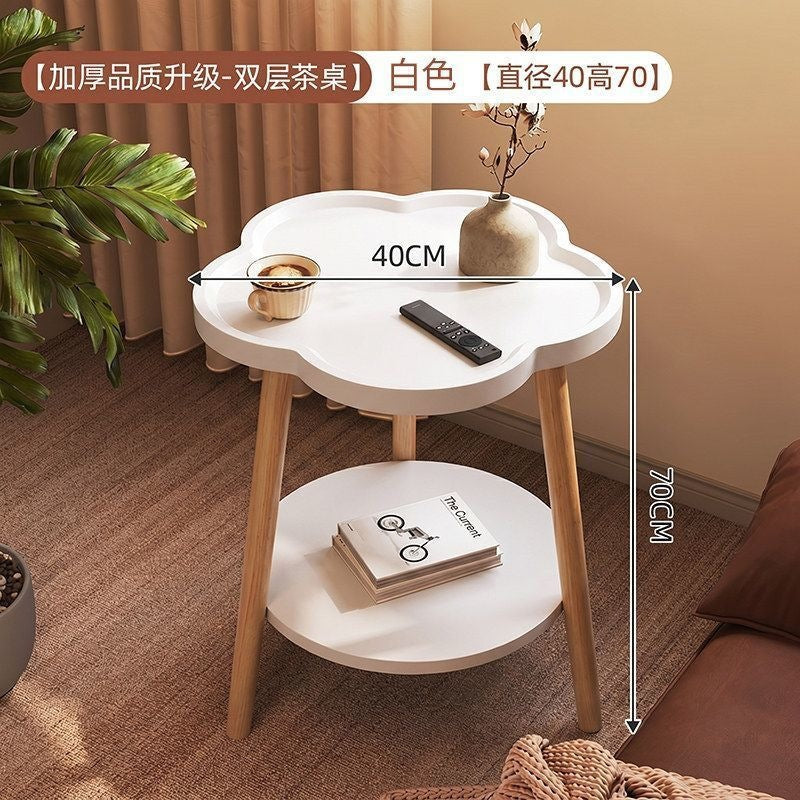 Scandinavianaccessible luxury small apartment side table casual modern for home round double layer side table coffee table small table sofa coffee table