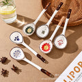 Japanese ceramic long-handled spoon - hand-painted cute creative cartoon dessert spoon - household ramen spoon - soup spoon