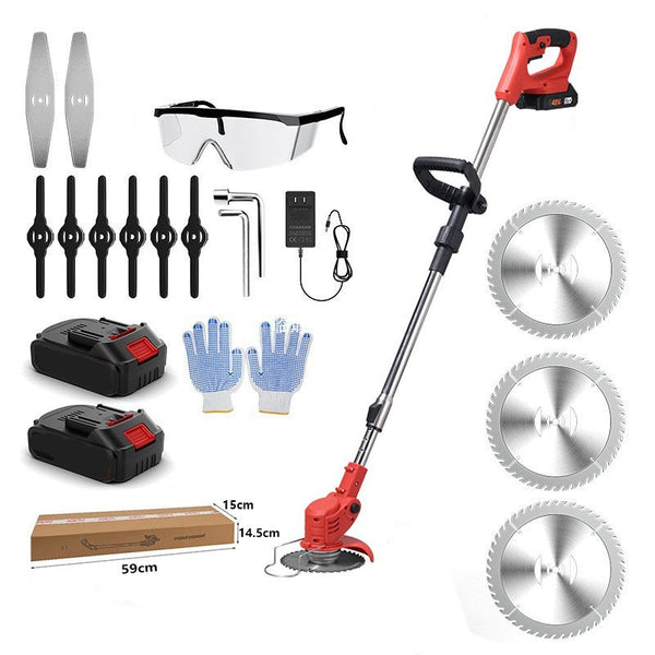 Small household lawn mower Handheld electric lawn mower Garden trimmer Rechargeable lawn mower Lithium battery lawn mower