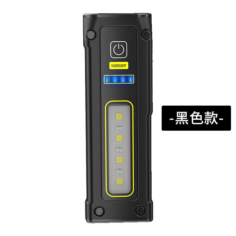 Cross-border new mini double-lamp flashlight Magnetic Type-C charging at the tail with side light Multifunctional flashlight