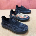 Summer breathable cross-border men's shoes - slip-on casual flat shoes, flyknit mesh sock sneakers for men