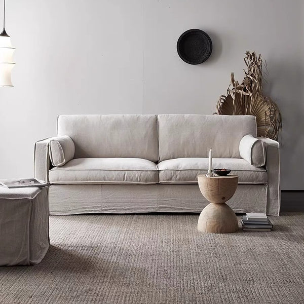 Nordic wabi wind living room fabric sofa modern simple B & B hotel removable linen small apartment furniture