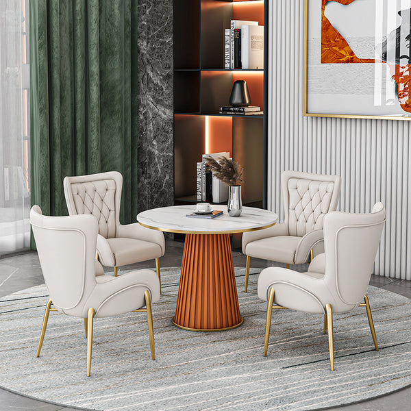 Light Luxury Modern Sales Office Sales Department Negotiation One Table 4 Chairs Small Round Table Negotiation Table Reception Negotiation Table and Chair Combination