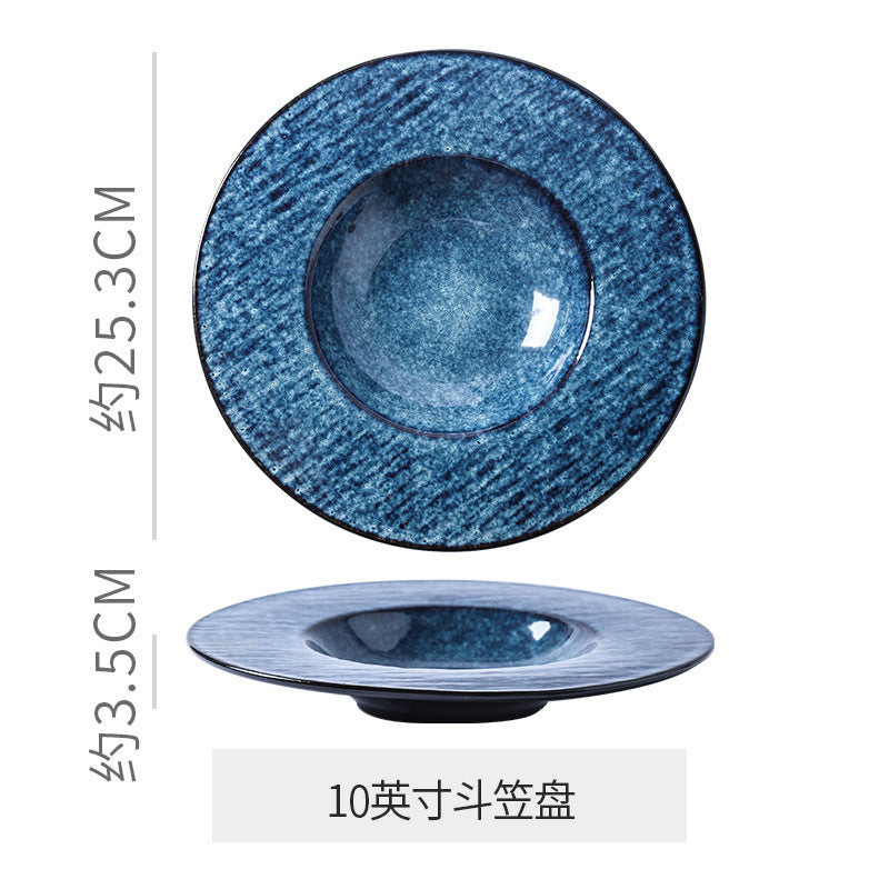 Japanese retrostylish bowls and plates hotel tableware combination kiln ceramic western dinner plate sushi plate steak plate suit