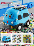 Kids' tinplate toy car set - pull-back inertia cars - birthday gift for boys - children's day gift - includes storage case