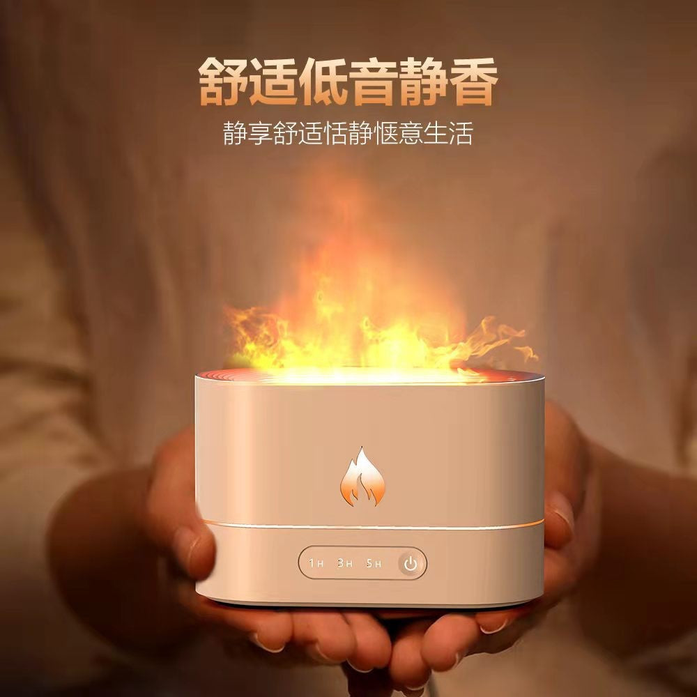New dual-color simulated flame aroma diffuser - ultrasonic humidifier for home, office, and desktop use - amazon export quality