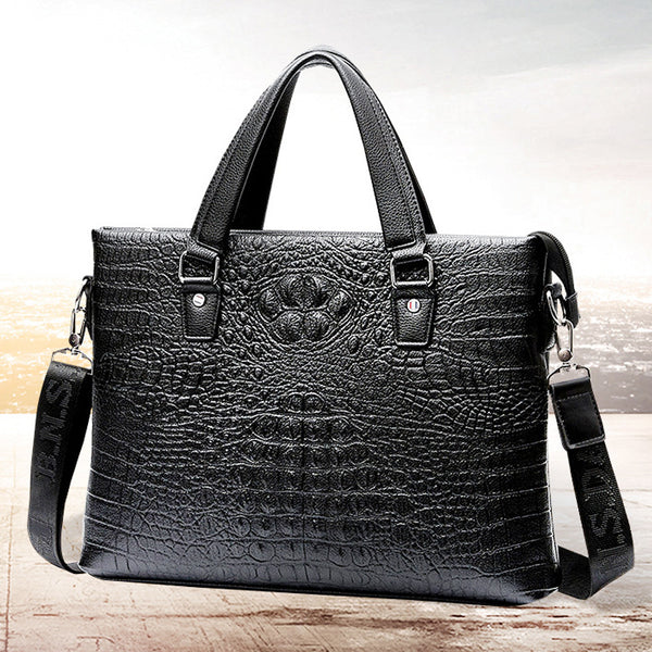 Bonnis Kangaroo Briefcase Men's Business Crocodile Men's Leather Handbag Fashion Computer Bag File Bag