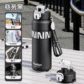 Large capacity 316l stainless steel insulated water bottle - perfect for students, kids, school, and sports - includes straw