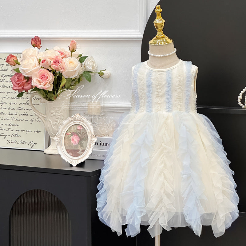 Girls' princess dress - new  summer collection - children's formal dress - korean style tutu dress - mesh overlay