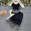 Heavy embroiderflower vest skirt elegancesuit women's summerslimming looklooseeleganttwo-piece setwork clothing style
